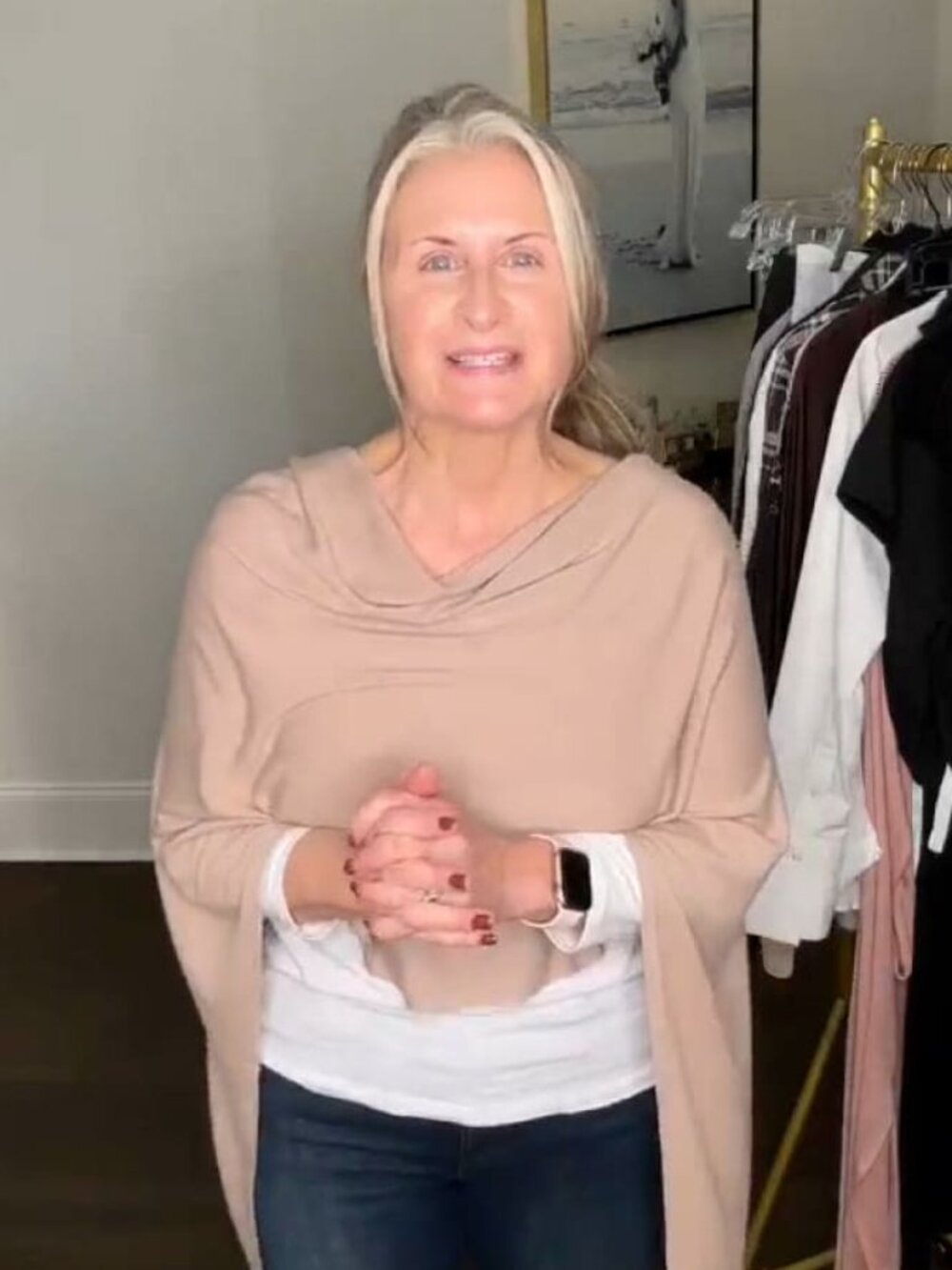 Fringed High-Low Poncho - Picture 2 of 3